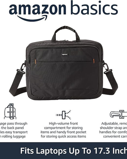 Amazon Basics Laptop Carrying Case Shoulder Strap, 10-pack, 17.3 inch, Black