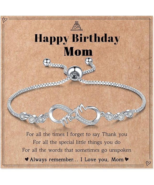 Desimtion Gifts for Women Mom, Infinity Love Bracelets for Women, Valentines Day Birthday Jewelry Gifts for Her Girls Girlfriend Mom Wife from Daughter Son