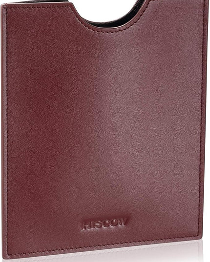 HISCOW Minimalist Passport Sleeve - Italian Calfskin (Wine Red)