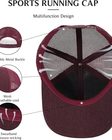 kozinu Unisex Trucker Hats Blank Mesh Snapback Hats Sport Plain Baseball Caps Adjustable Fitted Hat