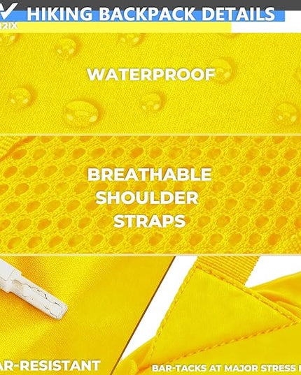 30L Commuter Backpack, Lightweight Laptop Camping Casual Daypacks, Waterproof Gym Travel School Bag Basic Backpack for Men Women-Yellow