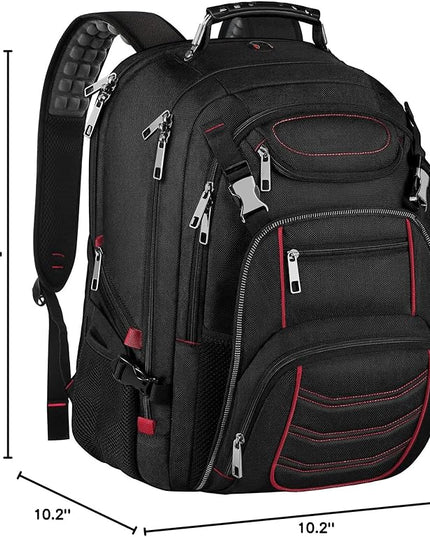 18.4 Laptop Backpack for Men, Extra Large Gaming Laptops Backpack with USB Charger Port, TSA Friendly Big Capacity Heavy Duty Travel Computer Bag RFID Anti-theft Pocket Backbag,21.2*15.5*11.5inch Red