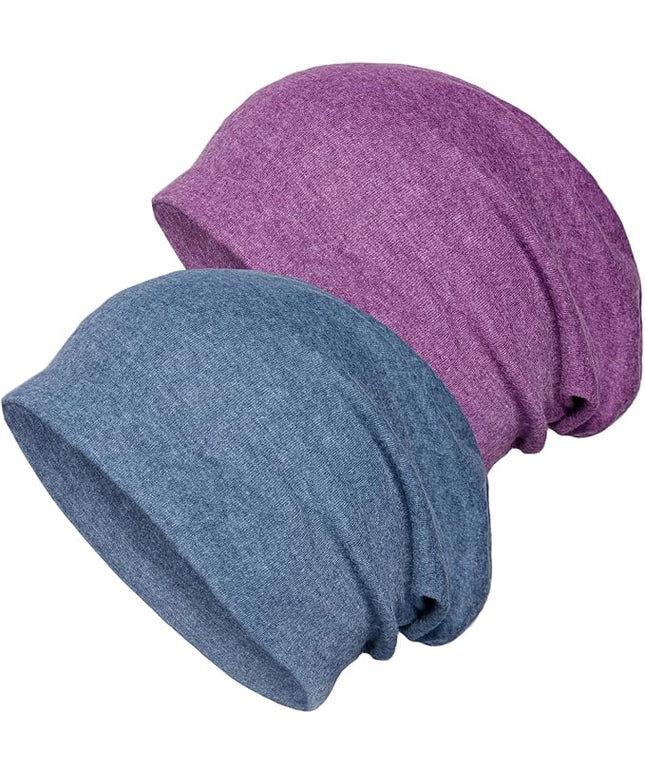 Senker Fashion Slouchy Beanie Hats for Women Men, Chemo Headwear Cotton Beanies Soft Lightweight Chemo Skull Cap Elastic