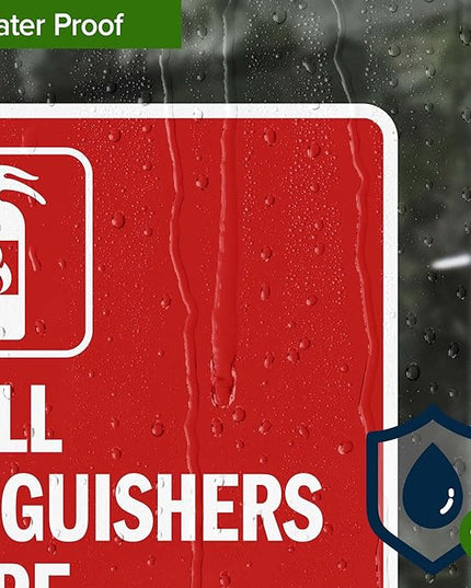 Full Fire Extinguishers Here Sign, 10x7 Inches, 4 Mil Vinyl Decal Stickers Weather Resistant, Made in USA by My Sign Center