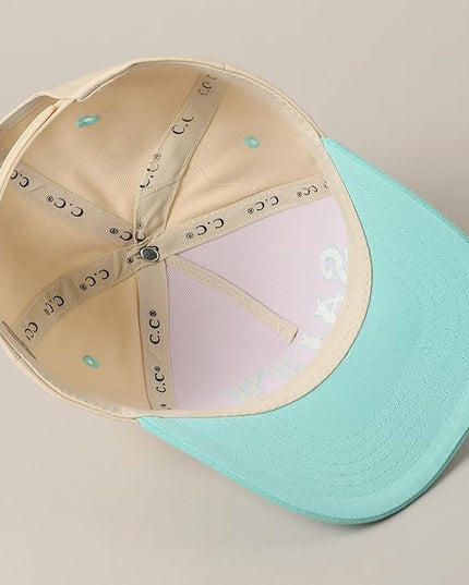 MIRMARU Two-Tone Vintage Canvas Trucker Hats for Men & Women, Adjustable Size Baseball Caps with Trendy Embroidered Design