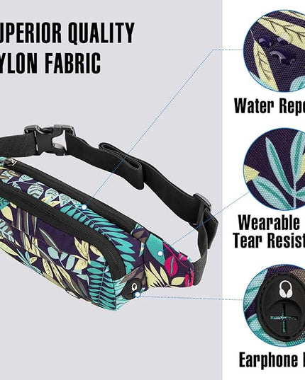 WATERFLY Fanny Pack Waist Bag: Small Hip Pouch Bum Bag Fannie Pack Phanny Fannypack Waistpack Bumbag Beltbag Sport Slim Fashionable for Jogging Hiking Hiker Woman Man
