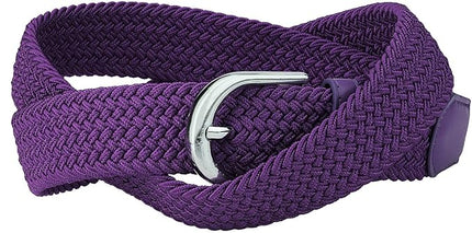 Falari Men Women Multicolored Elastic Stretch Braided Belt Canvas Fabric Woven No Holes Belt