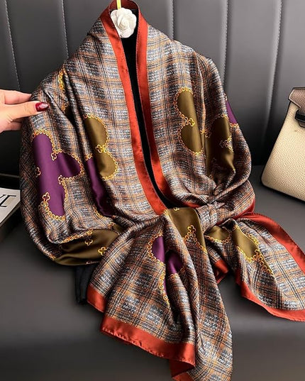 Fashion Scarves Scarf 100% Silk Feeling Scarf Silk Like Scarves Long Lightweight Sunscreen Shawls for Women