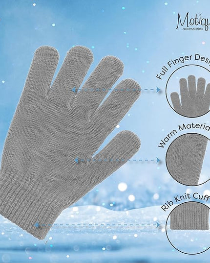 Motique Accessories Ladies Gloves Magic Knit Gloves for Women Solid Colors