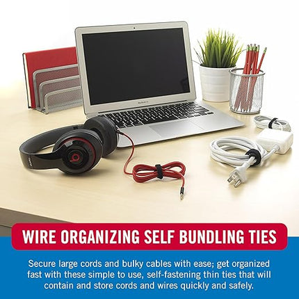 VELCRO Brand 150 Pack Reusable Cable Ties, 8". Valentine Gifts for Tech Lovers. Cord Organizer & Wire Management. Replace Zip Ties, Reduce Waste