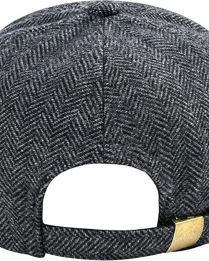 BOTVELA Wool Baseball Cap for Men Adjustable Unstructured Tweed Hat