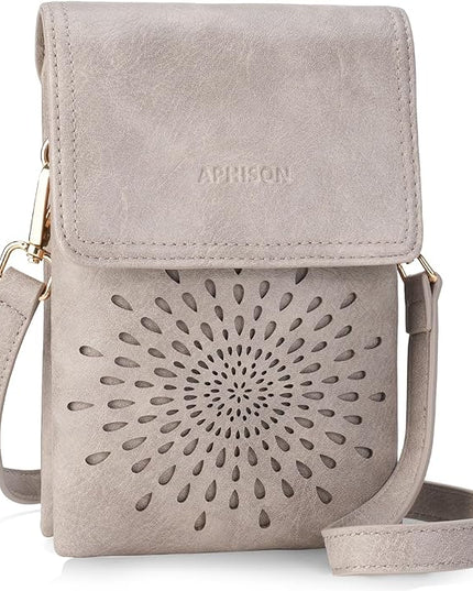 APHISON Small Crossbody Bags for Women Trendy, Leather Phone Wallet Purses Handbags Card Slots with Adjustable Strap