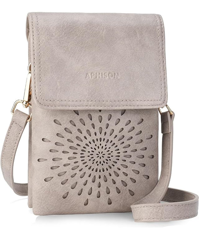 APHISON Small Crossbody Bags for Women Trendy, Leather Phone Wallet Purses Handbags Card Slots with Adjustable Strap