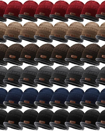 Yahenda 48 Pack Knit Beanies Hats Winter Beanie Hats Warm Knitted Cuffed Skull Cozy Cap for Men Women Unisex