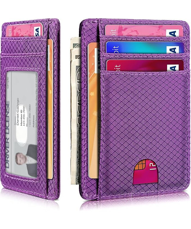 Artpaxy Slim Wallet for Men & Women, Minimalist Front Pocket Card Holder for Travel, RFID Blocking, Water Resistant Nylon Wallet for ID & Cash & Credit Card
