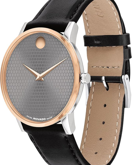 Movado Museum Classic Men's Watch - Swiss Quartz Movement, Calfskin Strap - 3 ATM Water Resistance - Classic, Luxury Fashion Timepiece for Him - 40mm