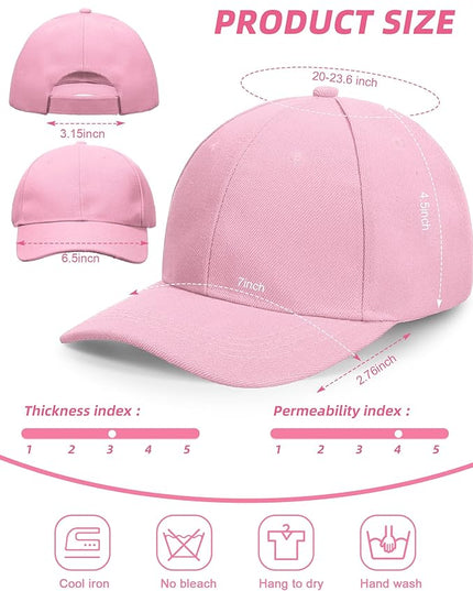 Handepo 24 Pcs Blank Baseball Cap Adjustable Back Strap Plain Blank Camouflage Hat Unisex Baseball Cap for Trucker Men Women