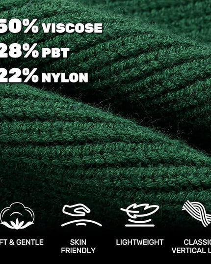 OKKLE Unisex LED Beanie with Light, USB Rechargeable Headlamp Hat, Winter Gifts for Men Women Husband Him Dark Green