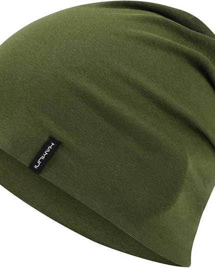 Slouchy Beanie for Women Men Soft Cotton Chemo Hats Double-Layer Warm Beanie Cap for Daily Wear & Transitional Seasons