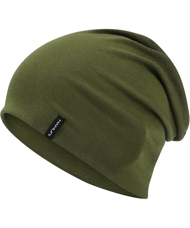 Slouchy Beanie for Women Men Soft Cotton Chemo Hats Double-Layer Warm Beanie Cap for Daily Wear & Transitional Seasons