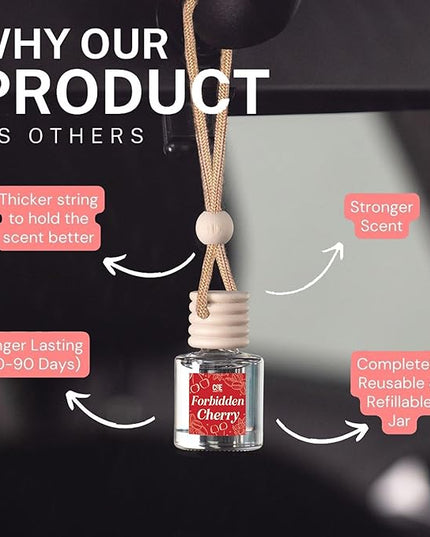 C&E Craft Co Hanging Car Air Freshener Diffuser 2 Pack, Long Lasting Fragrance Oil Car Freshener, Glass Bottle Auto Air Freshener, Made in USA (Campfire Marshmallow)