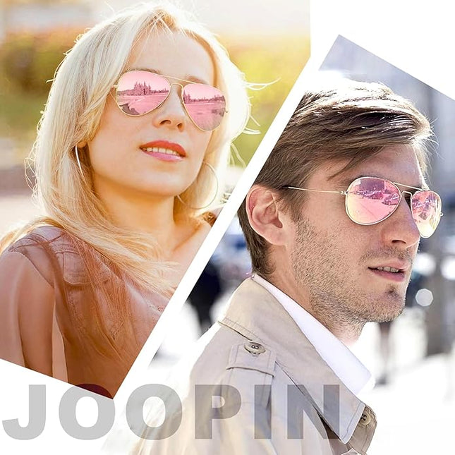 Joopin Polarized Metal Aviation Sunglasses Men, Classic Military Sun Glasses Women, Rectangle Shades UV400 Protection Costume