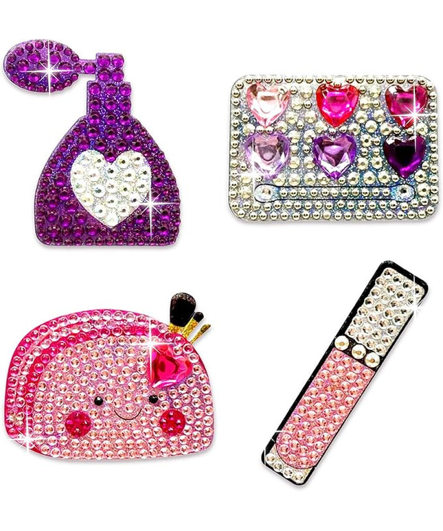 StickerBeans® Rhinestone Stickers – Glam Squad 2 4-Pack, 2” x 2” Unique Sparkly Cut-to-Shape for Collecting, Trading, Decorating Laptops, Phone Cases, Scrapbooks, Kids, Teens, & Adults