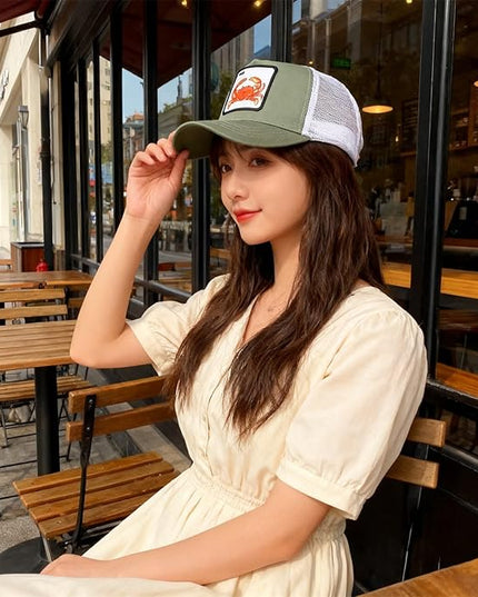 Classic Unisex Various Animal Series Embroidery Farm Adjustable Mesh Snapback Trucker Hat