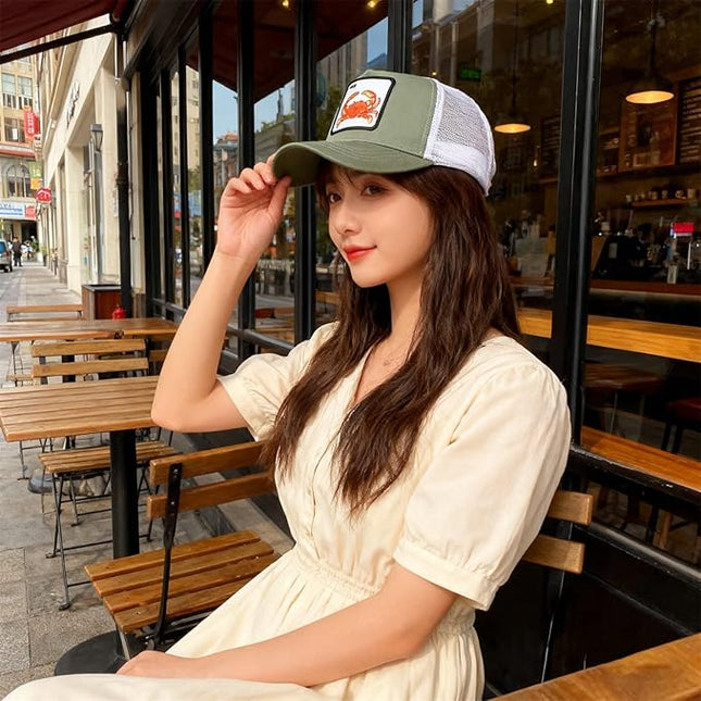 Classic Unisex Various Animal Series Embroidery Farm Adjustable Mesh Snapback Trucker Hat