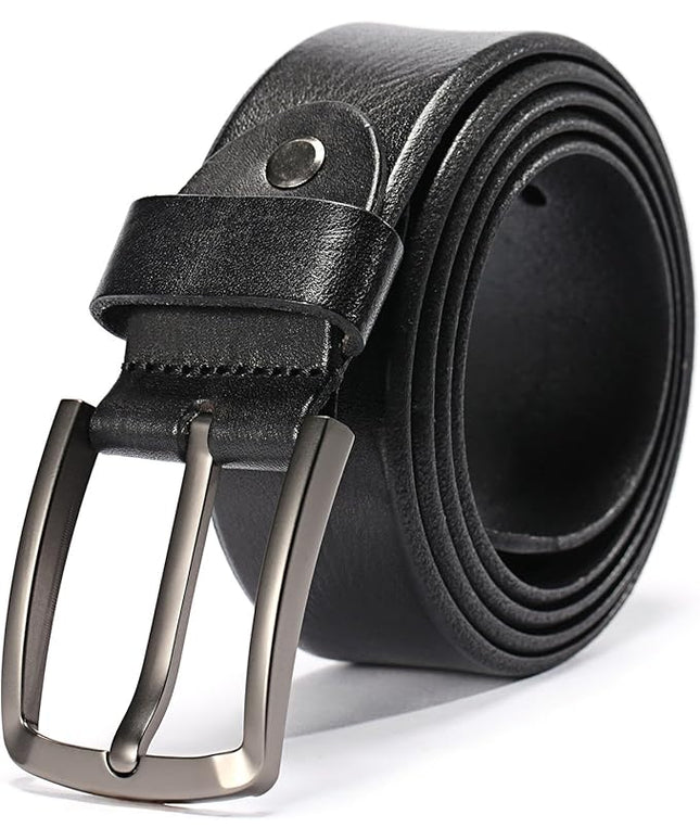 KEECOW Men's 100% Italian Cow Leather Belt Men With Anti-Scratch Buckle,Packed in a Box