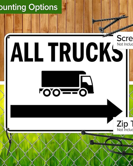All trucks With Right Arrow Sign, 24x30 Inches, Rust Free .063 Aluminum, Fade Resistant, Made in USA by My Sign Center