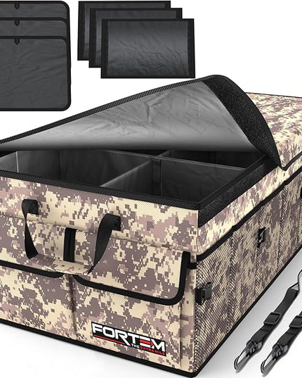 FORTEM Trunk Organizer For SUV Car Trunk Organizer, Foldable Storage, Car Accessories for Women Men, Collapsible Bag, Perfect Christmas Gifts, 600D Oxford, Non Slip Bottom, Straps, Soft Cover (85L)