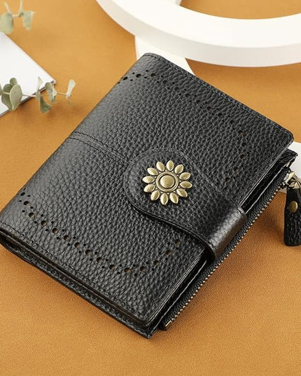 Lavemi Womens Leather Wallet Small Compact RFID Blocking Credit Card Case Purse with Zipper Pocket | Small, Compact, RFID Blocking, Zipper Pocket, Small, Compact