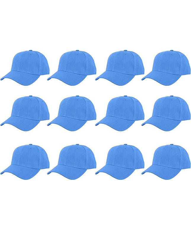 Gelante Plain Blank Baseball Caps Adjustable Back Strap Wholesale LOT 12 PC'S