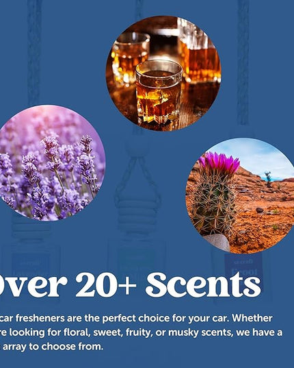 C&E Craft Co Hanging Car Air Freshener Diffuser 2 Pack, Long Lasting Fragrance Oil Car Freshener, Glass Bottle Auto Air Freshener, Made in USA (Pink Sugar)