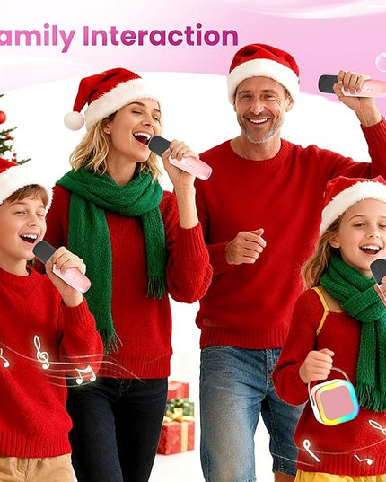 Mini Karaoke Machine for Kids Adults, Portable Bluetooth Speaker with 4 Wireless Karaoke Mics,2026 TOP Birthday Gifts Toys for Girls 3,4, 5, 6, 7, 8+Years Old Karaoke Player Valentine(Pink 4 Mics)