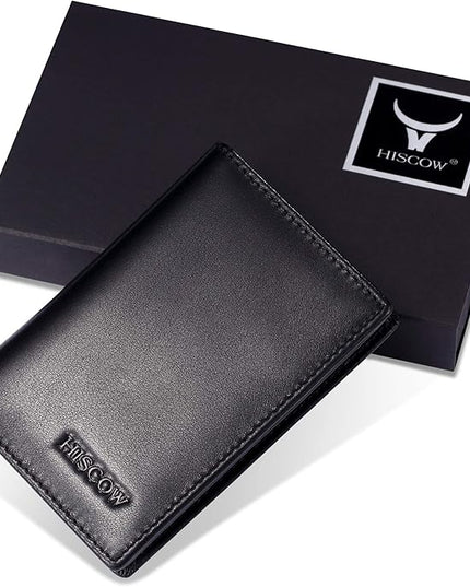 Leather Business Card Case Holder for Men & Women, Italian Calfskin