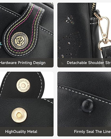 Small Crossbody Bags for Women, Lightweight Mini Cute Cell Phone Purse for Women with Tassel Shining Butterfly