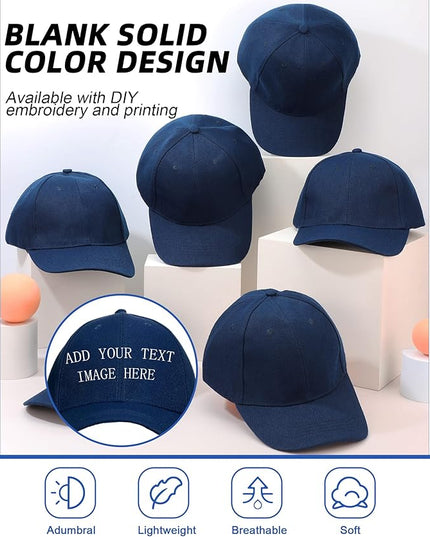 Handepo 24 Pcs Blank Baseball Cap Adjustable Back Strap Plain Blank Camouflage Hat Unisex Baseball Cap for Trucker Men Women