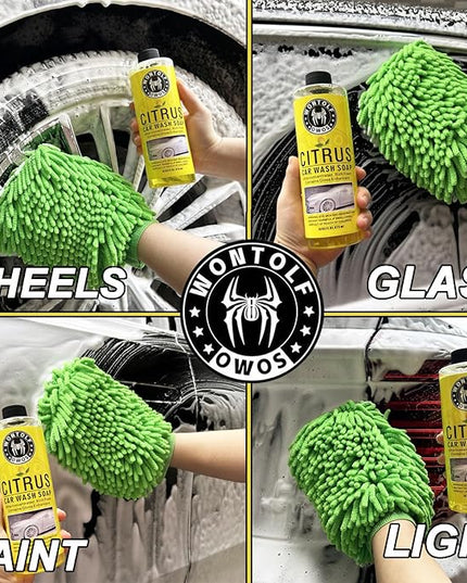 Wontolf Complete Car Wash Cleaning Kit, Car Interior Detailing Kit with Car Wash Soap, Interior Detailing Cleaner, Wheel Cleaner, Wheel Brush, Dying Towel, for Cars Trucks RVs SUVs