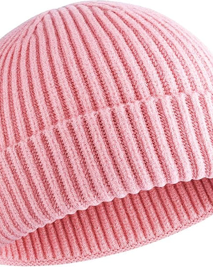 50% Wool Warm Cuffed Swag Knit Short Fisherman Beanie for Men Women Winter Hats Trawler Skull Cap
