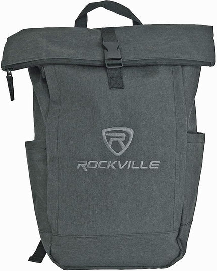 Rockville RPAK Charcoal Backpack Bag, Padded 15" Laptop Pocket, Durable Nylon, Adjustable Straps, Hidden Zippered Compartment, Ideal for Daily Use and Gear Transport