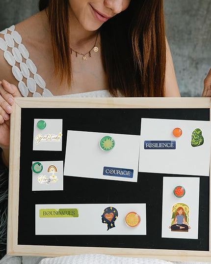 Navy Peony Healing Journey Vision Board Stickers (41 Pieces) - Self-Care, Spiritual Goal Setting Stickers for Planners, Journals, Scrapbooks
