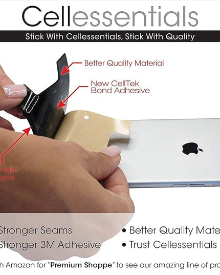USA Merchant Redesigned Card Holder - Silicone Stick on Cell Phone Wallet with Pocket for Credit Card ID Business Card - iPhone Android & Smartphones (Navy)