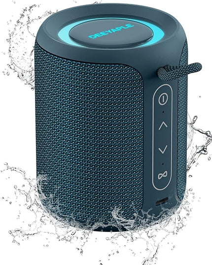 Bluetooth Speaker Wireless,IP67 Waterproof & Dustproof Portable Speaker with Lights,15W Loud Stereo Sound, 2500mAh Battery All Day Playtime, TWS Pairing, BT5.3, Home/Party/Outdoor/Beach (Blue)