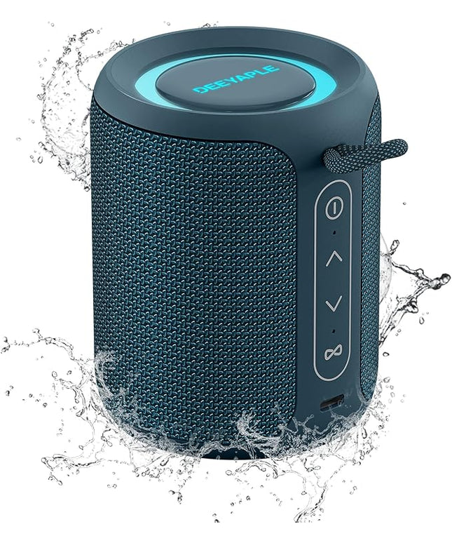 Bluetooth Speaker Wireless,IP67 Waterproof & Dustproof Portable Speaker with Lights,15W Loud Stereo Sound, 2500mAh Battery All Day Playtime, TWS Pairing, BT5.3, Home/Party/Outdoor/Beach (Blue)
