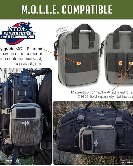 MAXPEDITION Beefy Pocket Organizer, Compact, MOLLE-Compatible, 1000D Nylon Tactical Pouch, Everyday Carry Tool and Gear Storage for Outdoor, Tactical, Survival, 0266