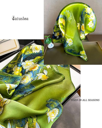 Neck Scarf For Womens Silky Head Scarves Hair Bandanas Square Scarf Fashion Accessories lightweight
