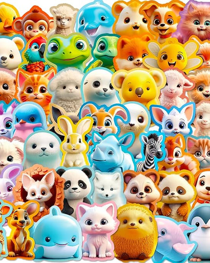 100PCS Animal Stickers and Vinyl Decals – Cute Monster & Critter Waterproof Stickers for Journals, Scrapbooks, Water Bottles, Laptops – Great for Kids, Teens, Boys, Girls