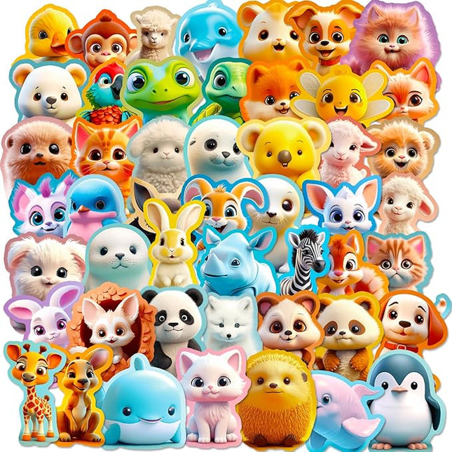 100PCS Animal Stickers and Vinyl Decals – Cute Monster & Critter Waterproof Stickers for Journals, Scrapbooks, Water Bottles, Laptops – Great for Kids, Teens, Boys, Girls